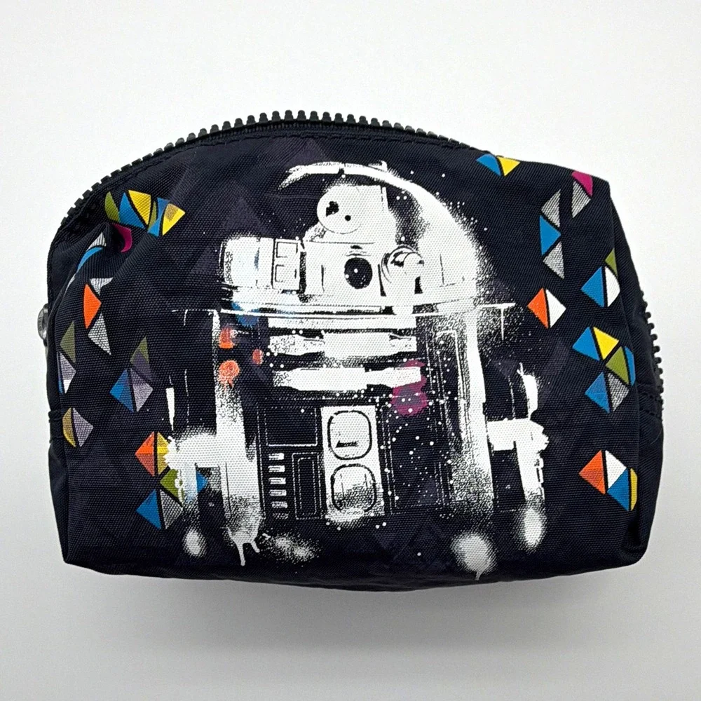 Kipling x Star Wars R2-D2 Glow In Dark Black Multicolor Zipper Elin Pouch
